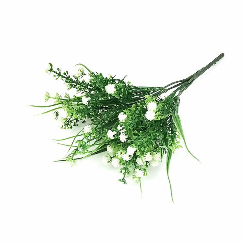

New Durable Gypsophila Artificial Flowers Garden Grass Green Plants Plastic Props Simulation Small Leaves 32cm