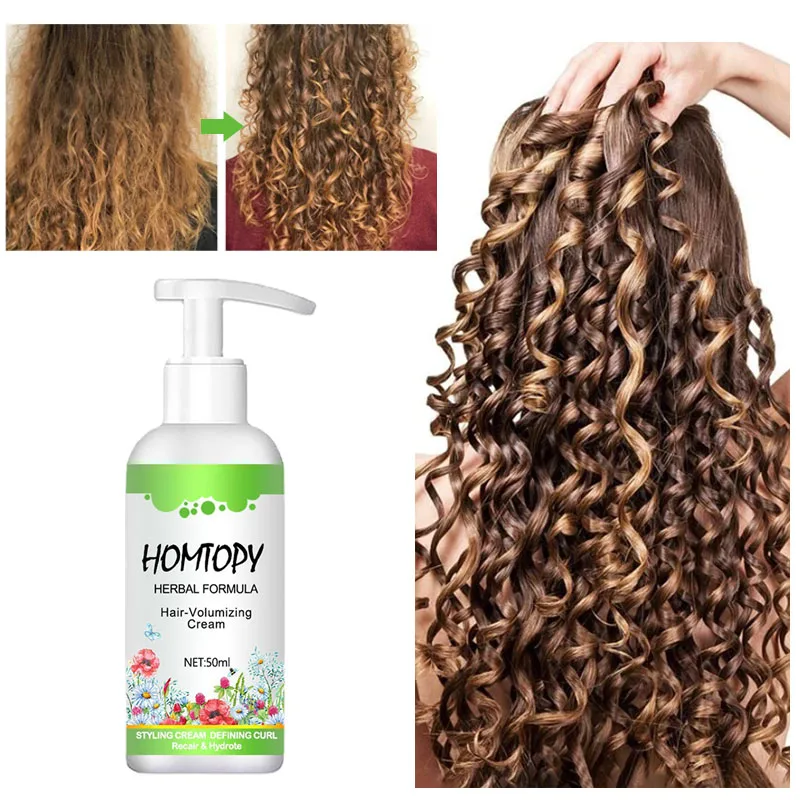 

50ml Hair-volumizing Cream Light Curl Defining Elastin Gel Curly Hair Booster Shiny Nourishing All Day Long Hair Care Women Men