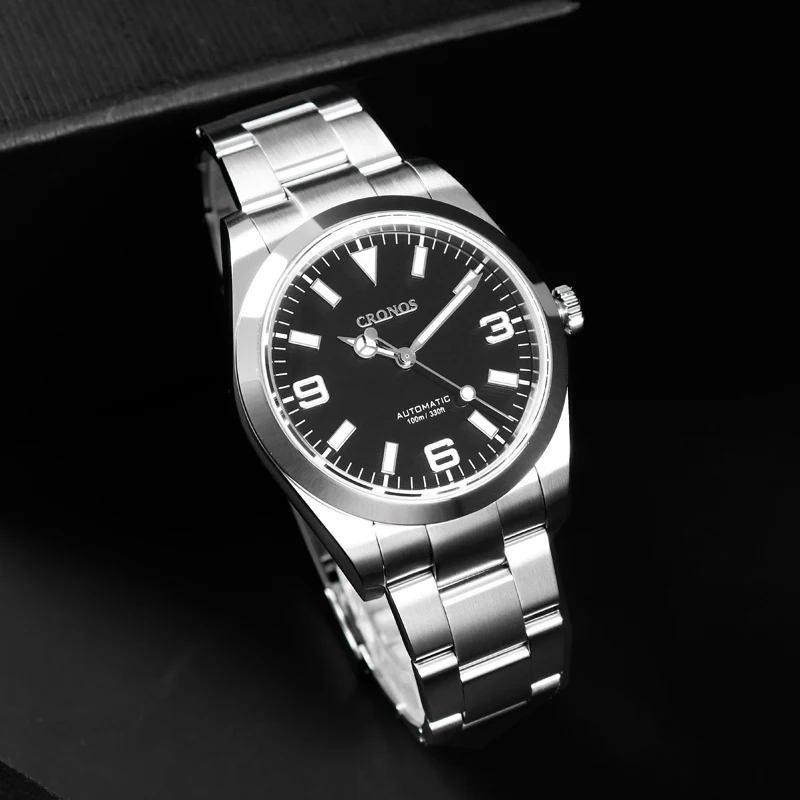 Продажа Мужские механические часы Cronos EX Diver 39 мм автоматический Сапфировый Браслет 10ATM L6016