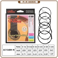 new 1 set alice classical guitar strings ac136bk with black nylon 6 strings guitar accessories