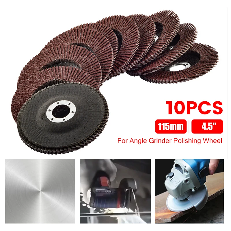 

10 шт. металлические режущие диски 115 мм 4,5 дюйма шлифовальные диски 40 Грит шлифовальные диски для угловой шлифовальной машины полировальные ...