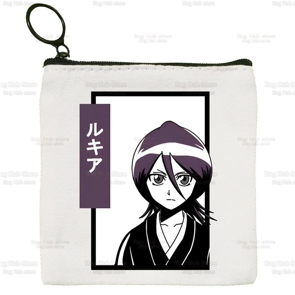 Bleach Canvas Coin Purse Canvas Bag Kurosaki Ichigo Small Key Bag Storage Bag Japanese Anime Card Bag Cartoon Coin Bag