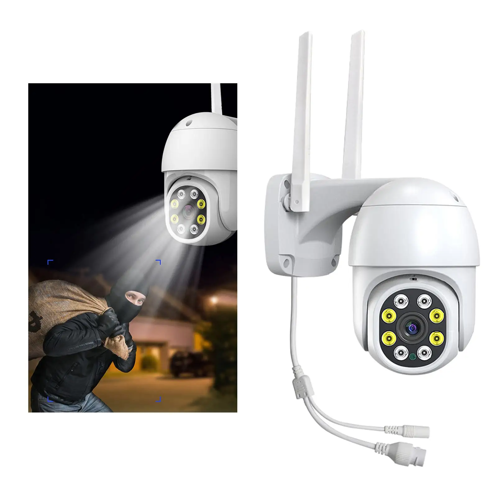 

IP-камера 2 Мп, Wi-Fi, 1080P, HD, водонепроницаемая, 4-кратный цифровой зум, беспроводная, 8 светодиодов, двойное освещение, панорамная, Радионяня для д...