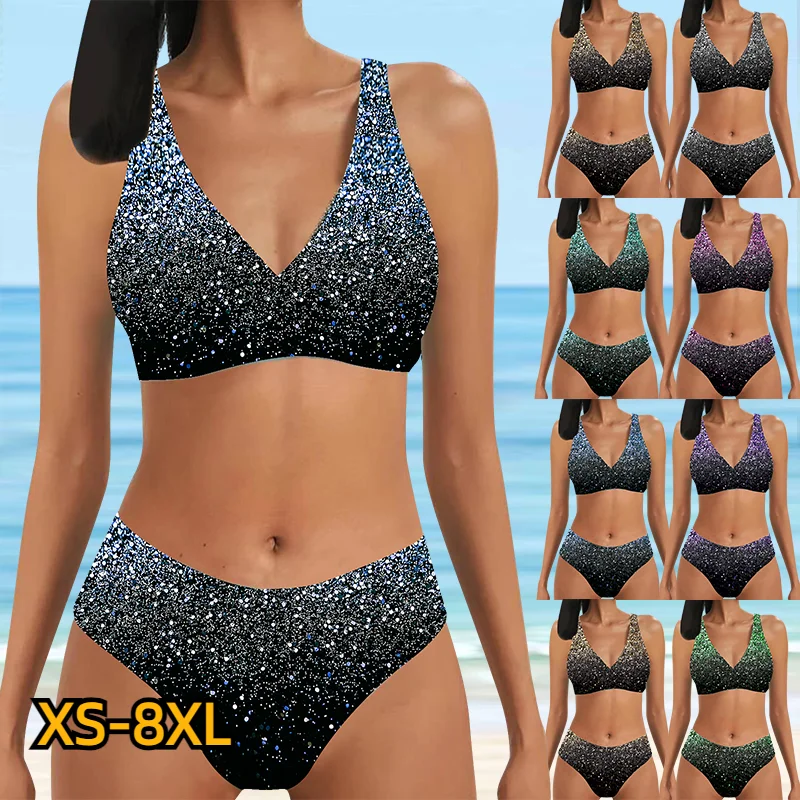 2023 женские Танкини с высокой талией, Летний Новый дизайн, купальники с принтом, купальник, бикини, купальный костюм, комплект из двух предметов, женский пляжный костюм