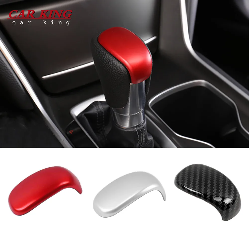

ABS Matte/Red/Carbon fiber Car gear shift knob head cover trims For honda Accord 10th gen 2018 2019-2021 decoration Accessories
