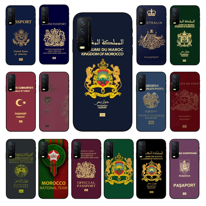 

Morocco Passport Phone Case for VIVO Y31 Y21S Y21 Y15S Y53S Y11S Y12 V21 V21E Y20 Y70 1907 V17Neo Y21S Y33S Y72