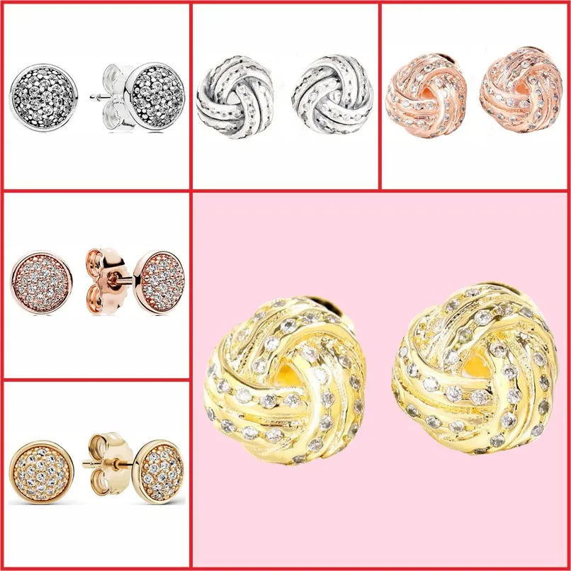 

2022 New Luxury S925 Sterling Silver Shiny Cz Water Drop Original Female Pan Earrings Fit Wedding Gifts Charm Jewelry