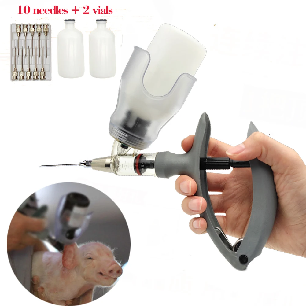 

2/5ml Automatic Injection Syringe Poultry Veterinary Continuous Syringe Adjustable For Livestock Chicken Pig Cow Cattle Sheep