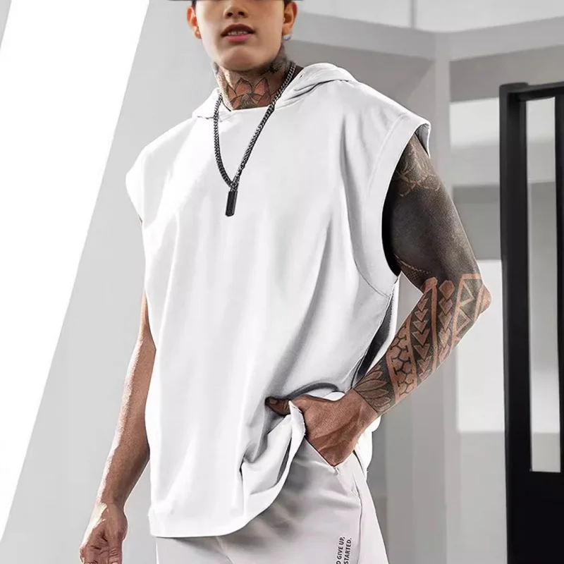 Мужской спортивный пуловер для фитнеса Повседневная футболка свободного покроя