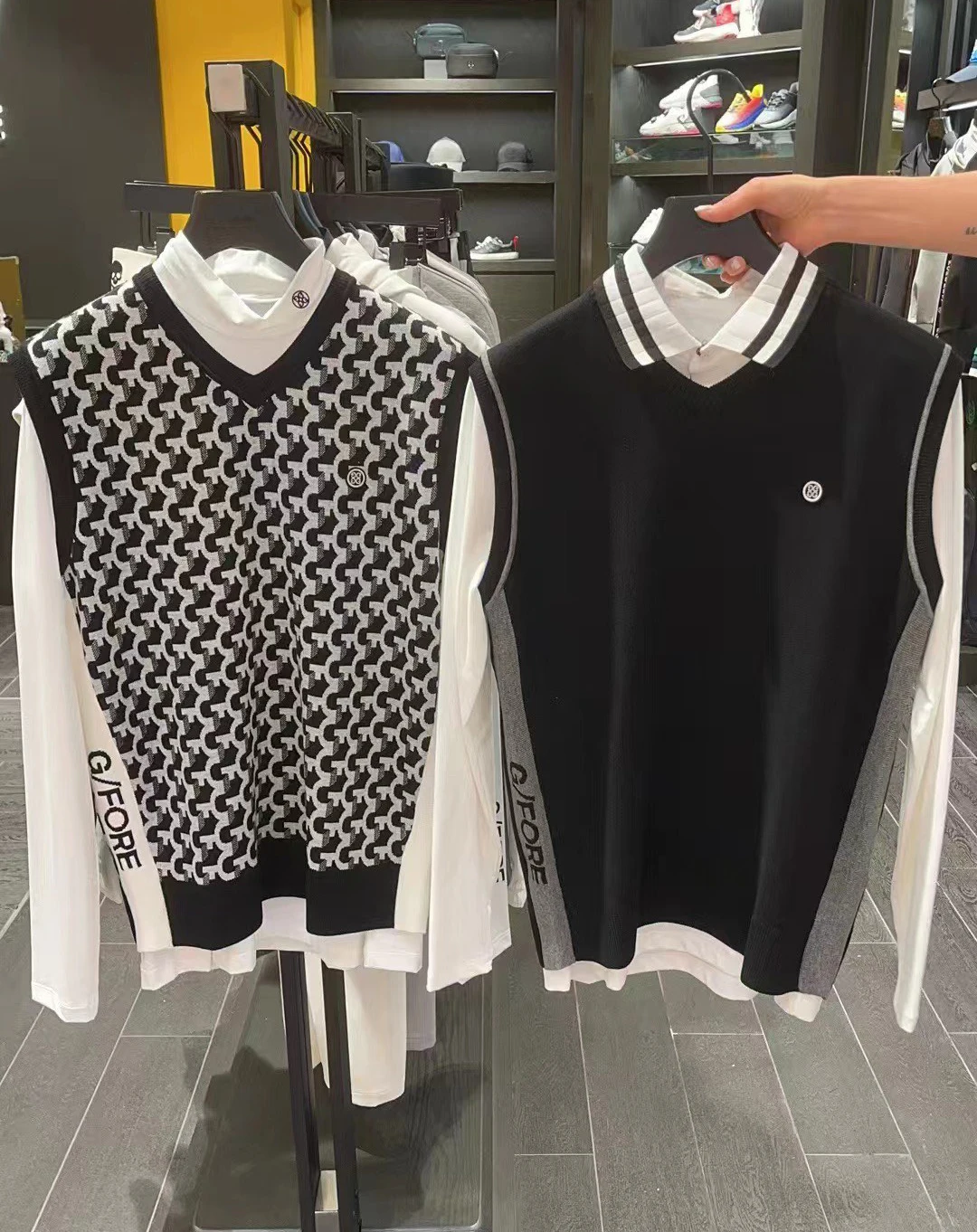 

Мужская трикотажная рубашка для гольфа, без рукавов, с V-образным вырезом, G0102, на осень/зиму