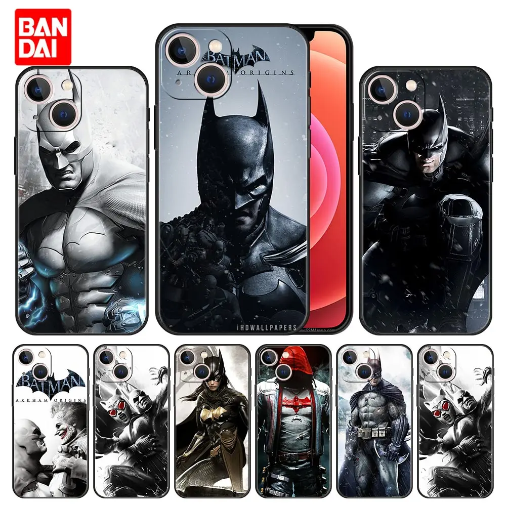 

Arkham Batman Case for iPhone 13 12 11 Pro Max SE 2020 11pro 12pro 13pro Mini Silicone Black Luxury Soft Cover Phone