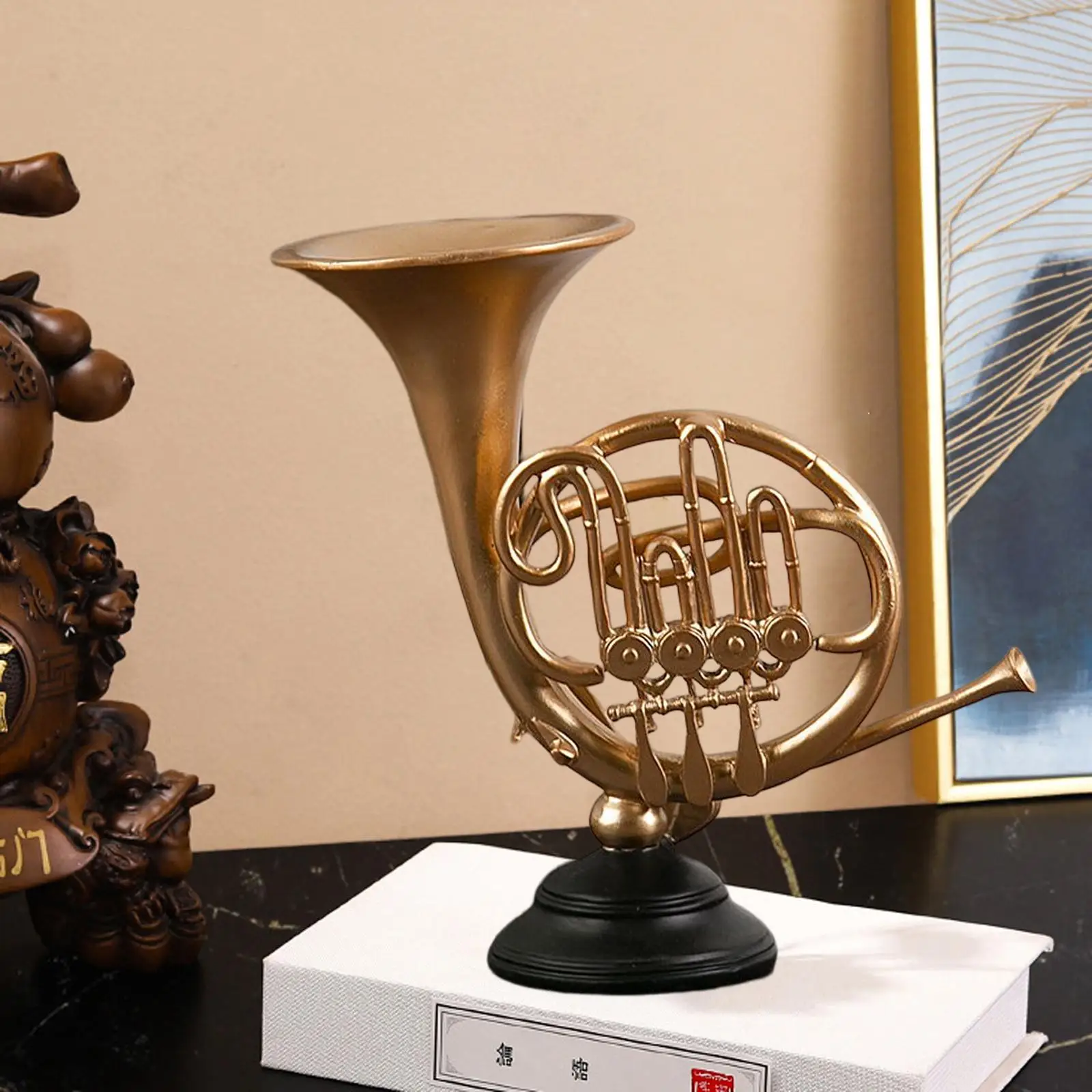 

Mini Trumpet Model Table Artwork Collectible Figurines Musical Instrument Statue