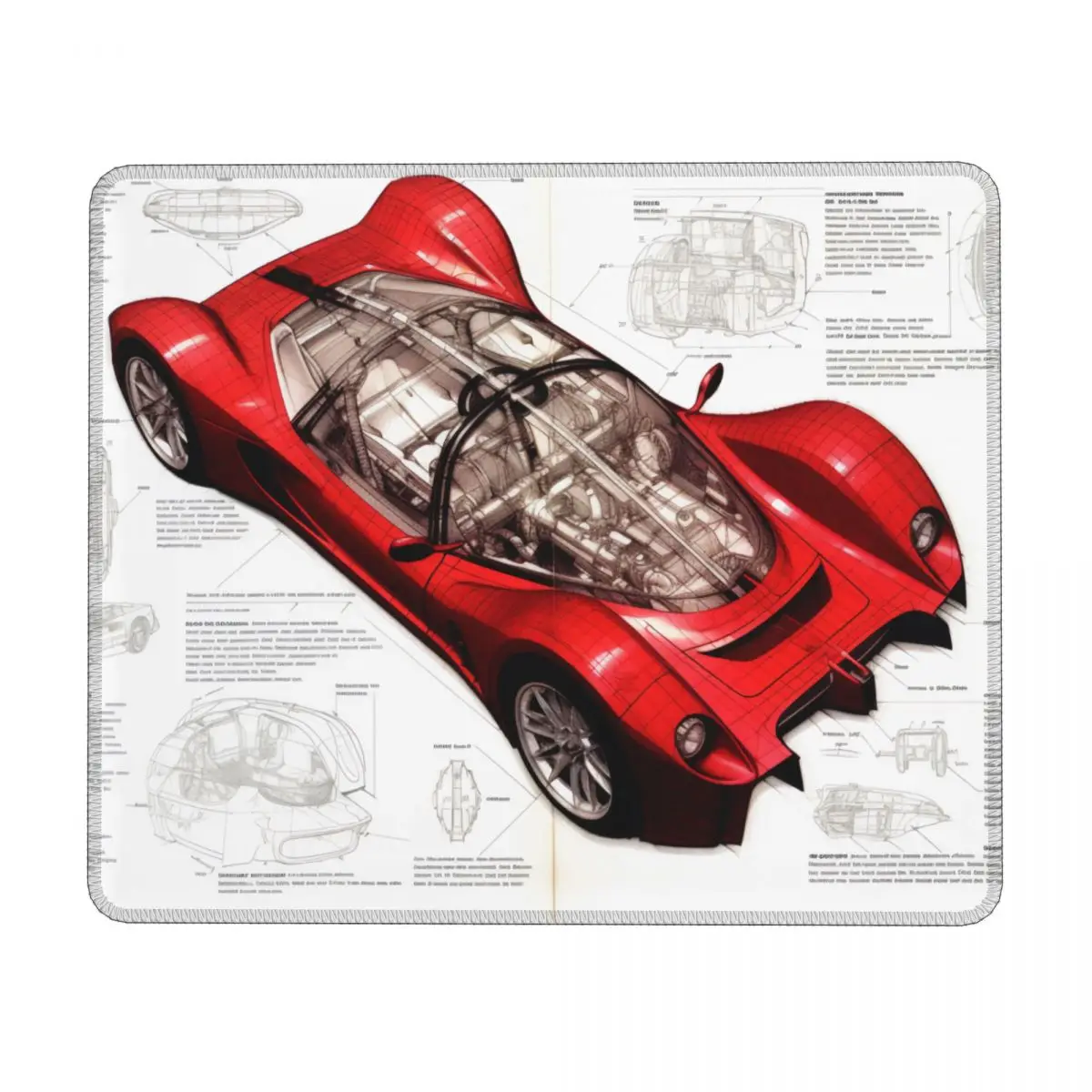 

Passionate Sports Car Horizontal Print Mouse Pad Sketch Style Drawings Cute Rubber Mousepad Anti Fatigue Soft Desktop Mouse Pads