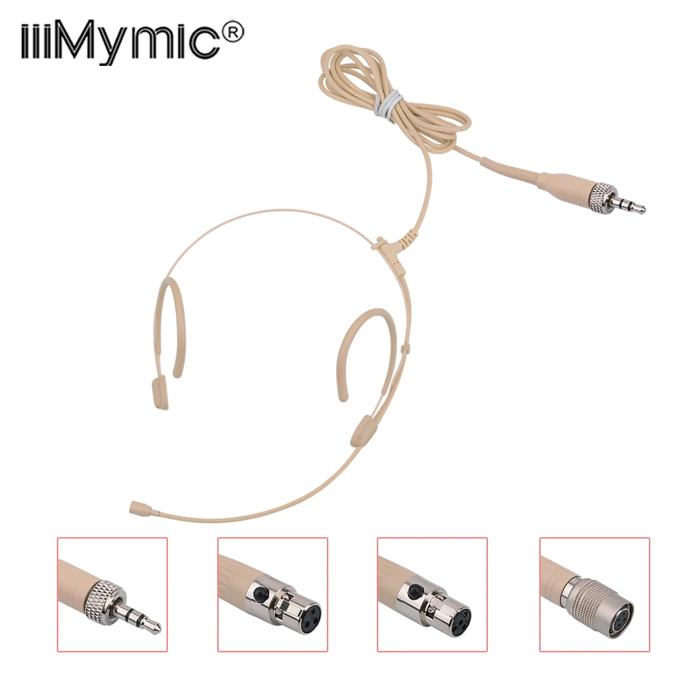 

Professional Headset Microphone For Sennheiser Shure AKG Bodypack 3.5mm Locking 4 pin 3pin Condenser Headworn Mic Thick Cable