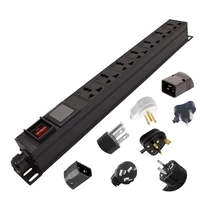 network rack pdu power strip without wires 7 ways universal hole with digital display electric current voltage ampere