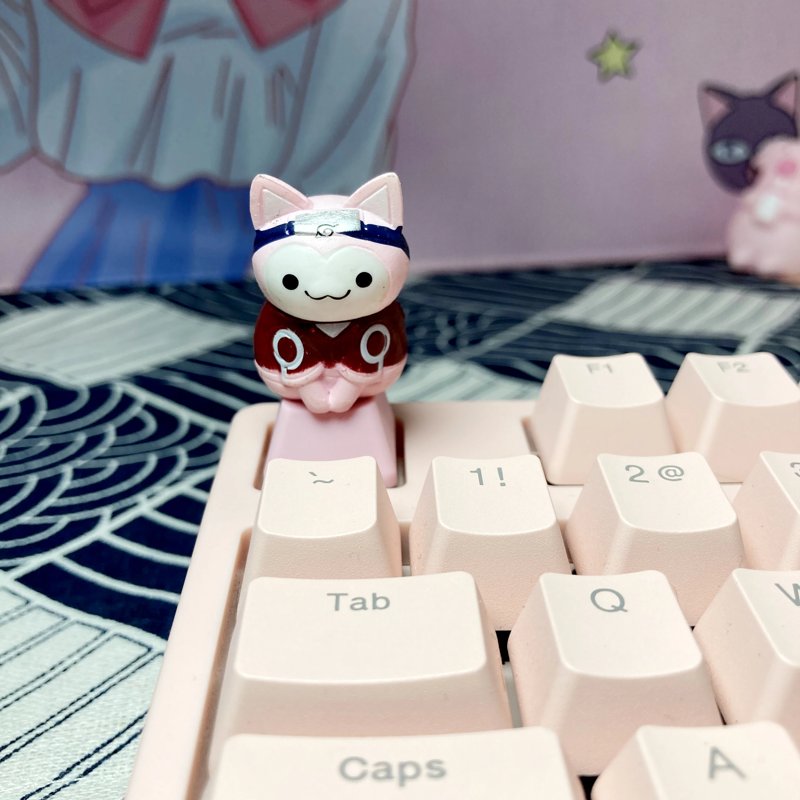

Anime Keycaps Personality Design Cute Cat Cartoon R4 Mechanical Keyboard Custom Anime Stereo Keycaps Single ESC keys