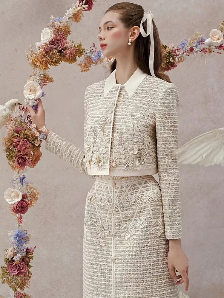 DEAT Элегантный комплект из 2 предметов с 3D цветком контрастного цвета короткий топ