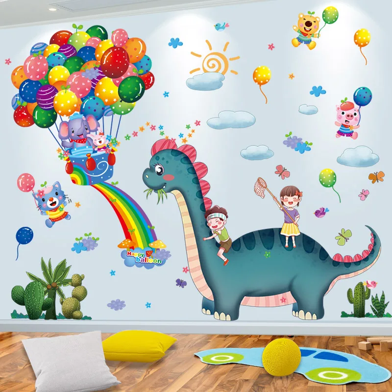 

Hot Air Balloons Wall Stickers DIY Animal Pegatinas Mural Decals for Kids Rooms Baby Bedroom Children Nursery Home Decoration