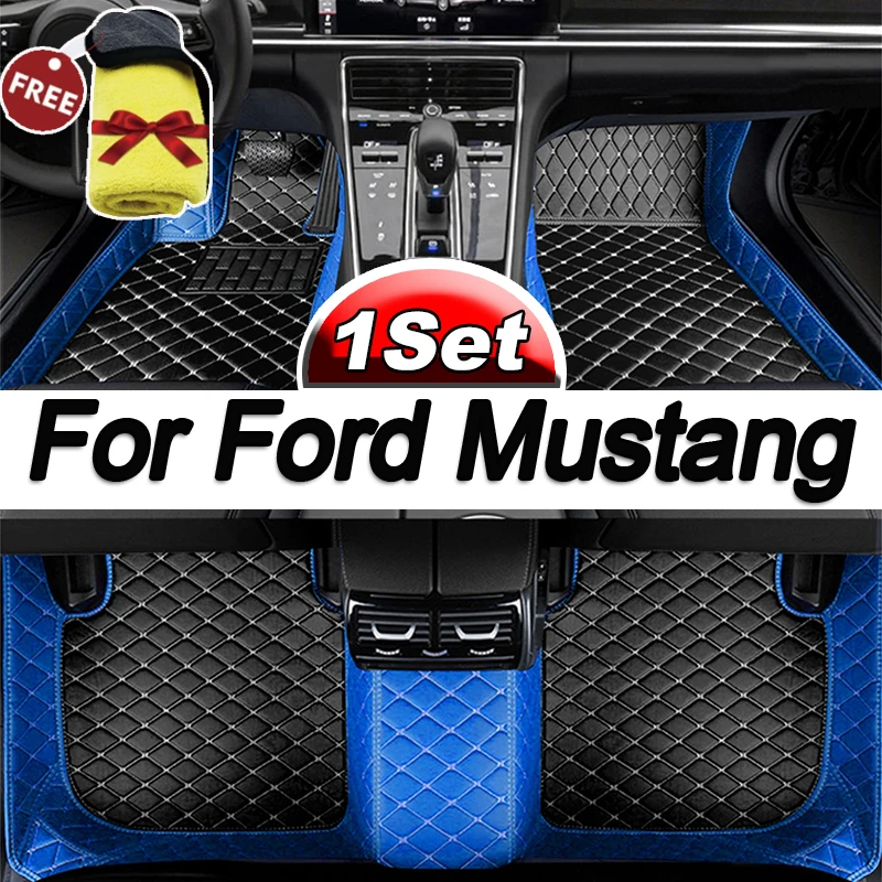 

For Ford Mustang 2021 2020 2019 2018 2017 2016 2015 Car Floor Mats Interior Styling Leather Rugs Auto Protector Carpets Decor