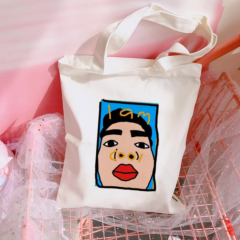 

I Am Cool Funny Graphic Girls Canvas Tote Bag Harajuku Ulzzang Handbag Kawaii Cute Printed Korean Fashion Ullzang Shoulder Bags