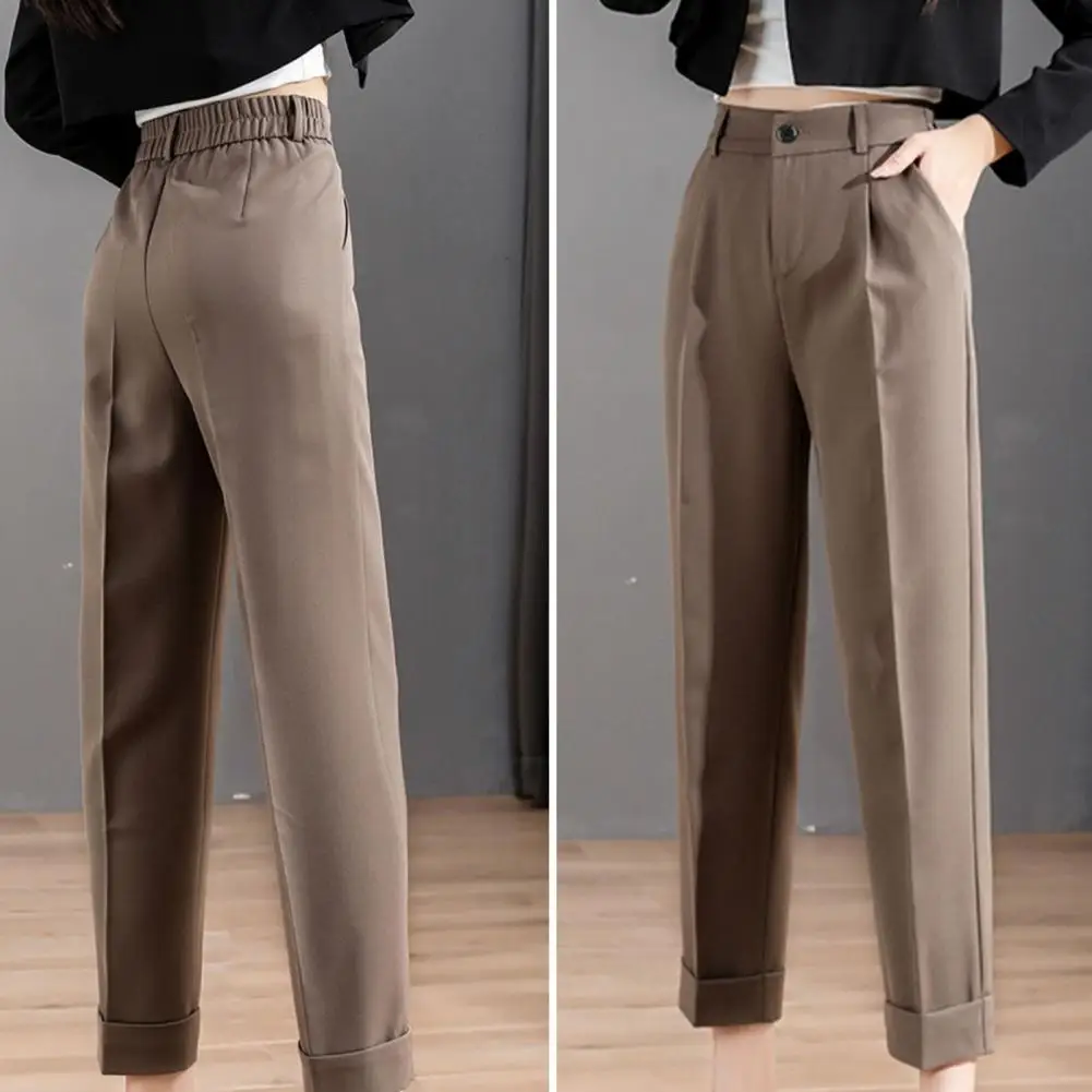 

Деловые брюки до щиколотки, тонкая рабочая одежда, свободные прямые женские Костюмные брюки, рабочие брюки, уличная одежда