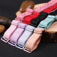 4 pairsset embroidered cloth bra straps transparent invisible detachable adjustable womens elastic belt intimates accessories