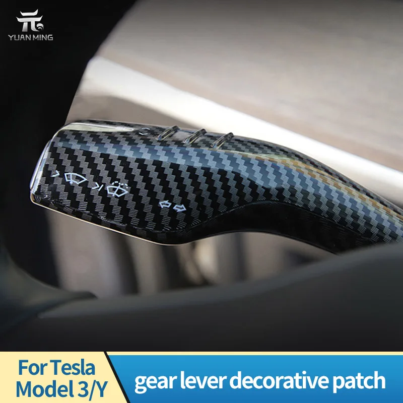 

=YM= For Tesla Model 3 Model Y Interior Remodel Patch model3 2022 Car ABS Black Red White Column Shift Protection Cover