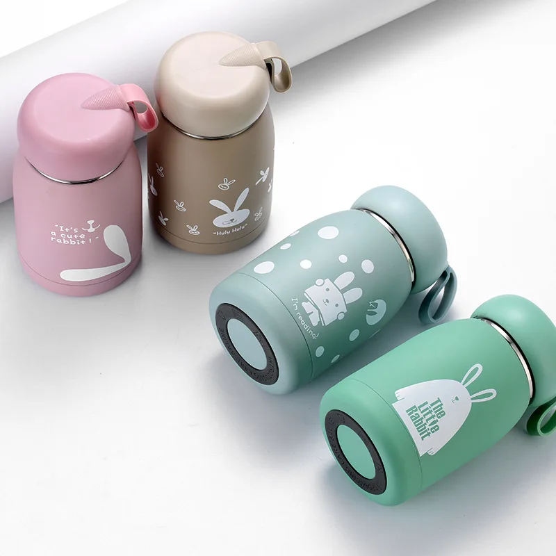 Student Penguin Small Thermos Cup Children's Pot Rabbit Stainless Steel Gift Water Bottles Cute Belly Thermal Mug Drinkware |