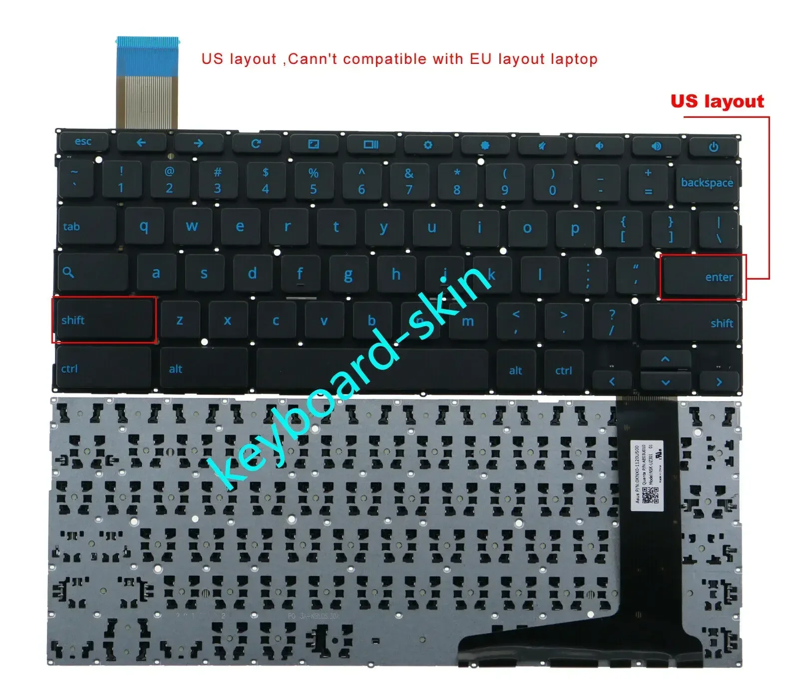 Для Asus Chromebook C201 C201PA C202 C202SA американская клавиатура без рамки