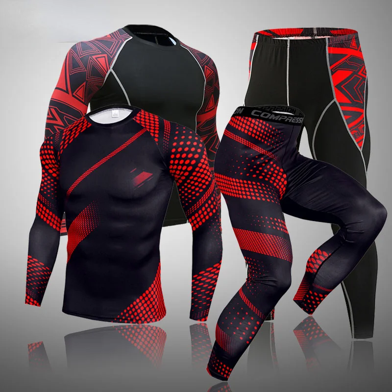 

Men's Thermal underwear Set MMA Tactics Fitness leggings base Compression Sports suit underwear Long Johns Men Clothing Brand