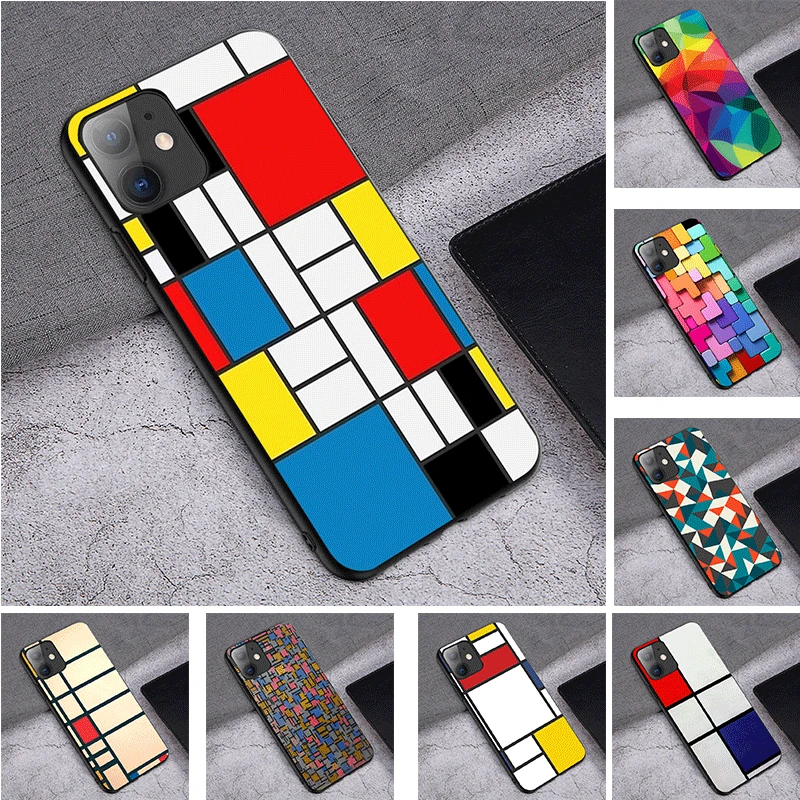 

Чехол для Oppo A52 A92 A72 A32 A53 A33 A94 F9 F19 F11 A59 A77 A83 F5 A73 F7 F11 A9 C2 5i 6i C3 C11, матовая полированная сетка Mondrian