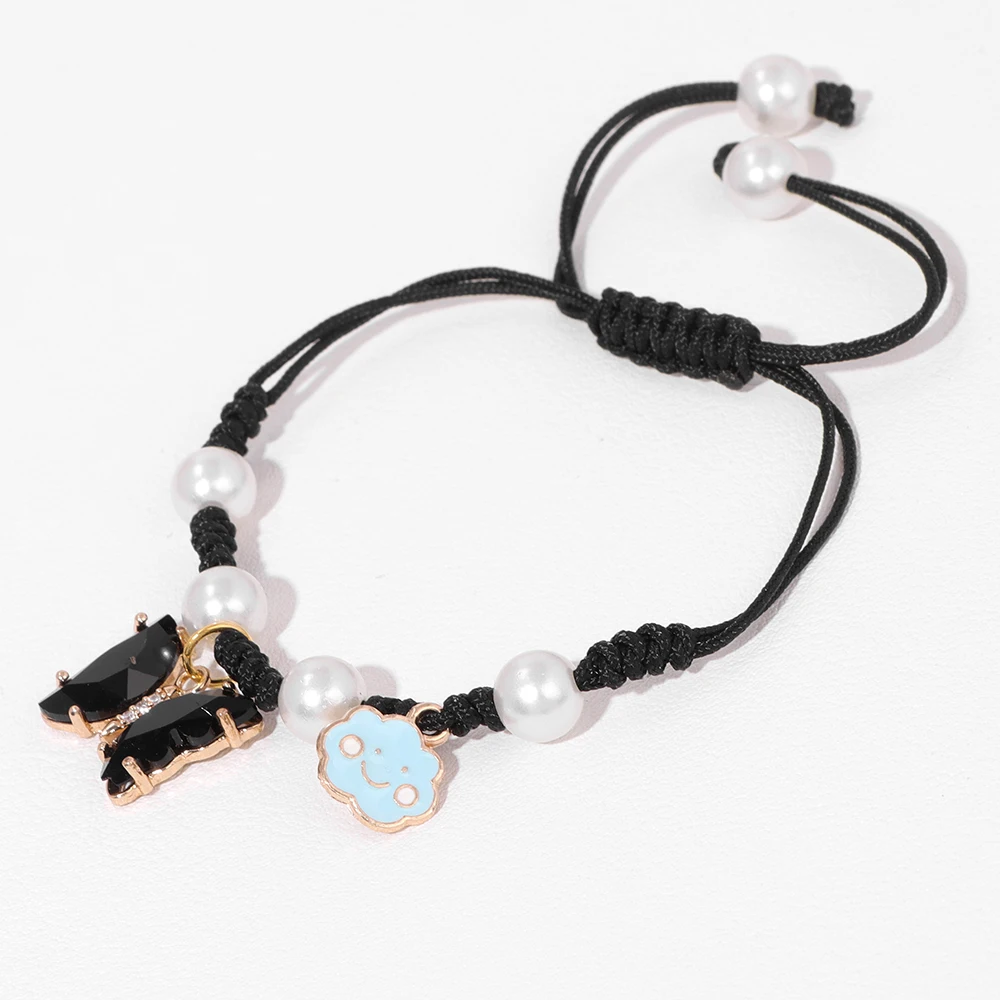 Модные браслеты с фиолетовыми бабочками и облаками очаровательные жемчужные