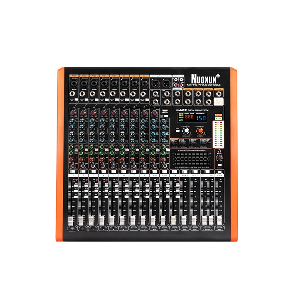 

Wholesale high quality sound mixer 12 channel series blue tooth function audio mixer console