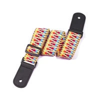 guitar ukulele strap national style colorful adjustable guitarra straps belt with pu leather ends guitar accessories