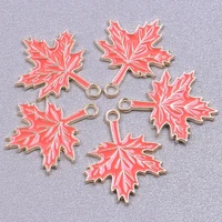 10pcslot maple leaf charms for jewelry making bulk plant enamel pendants handmade charm components leaves drop oil accessories