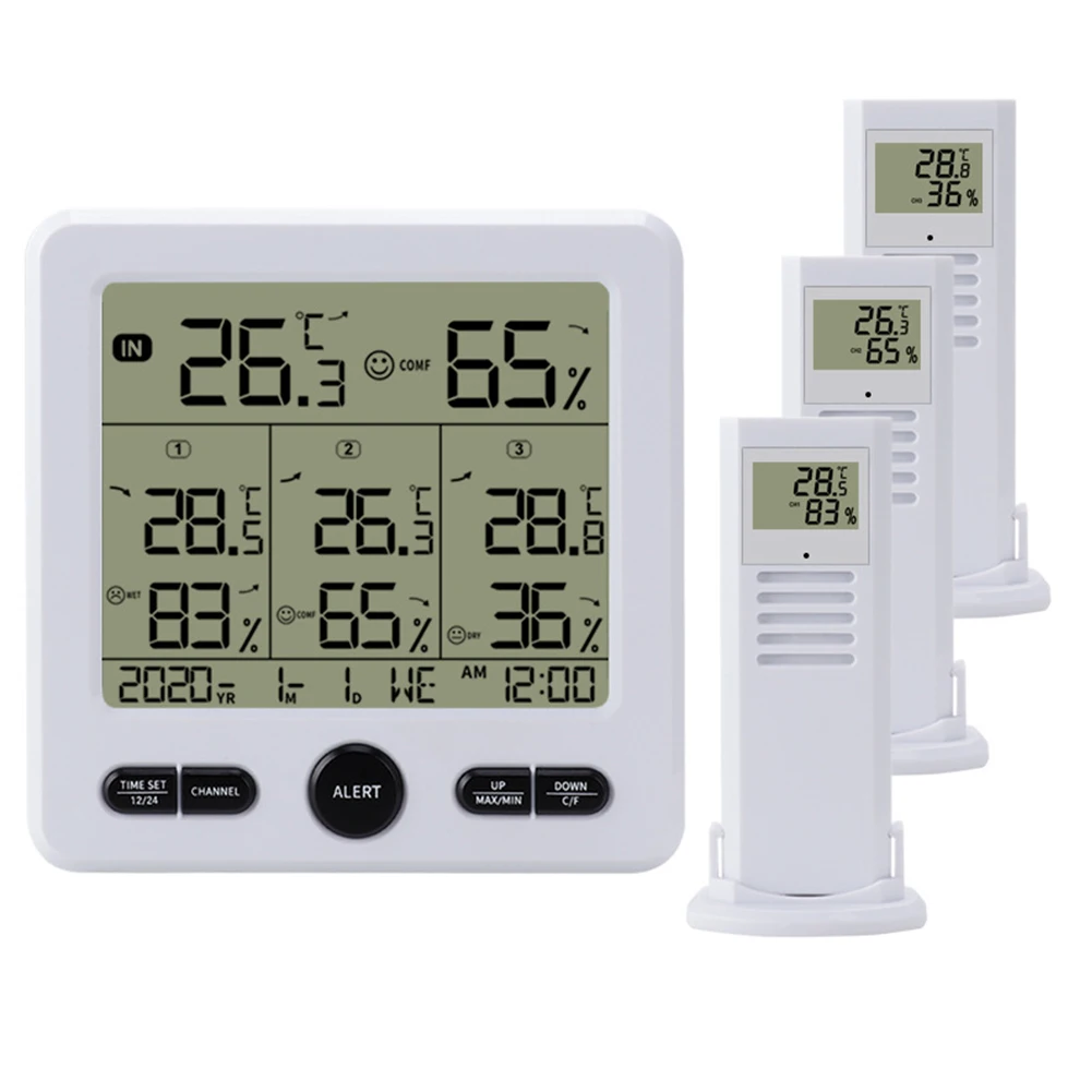 

Hygrometer Digital Thermometer 12.5*2*12.5cm Digital Thermometer Transmitter Sensors Indoor And Outdoor Thermometers