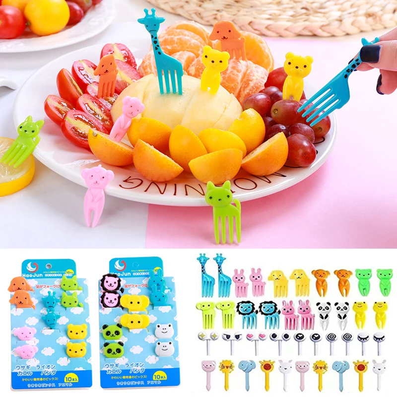 

Cartoon Fork Reusable Food Forkscake Fruit Fork For Kids Cute Animals Shape Bento Box Decoration Lunches Party Decoration