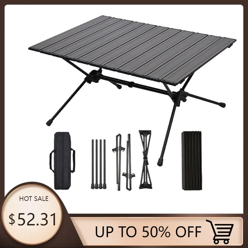 Outdoor Portable Ultralight Camping Foldable Table Aluminium Alloy Folding Camp Picnic Barbecue Desk Furniture