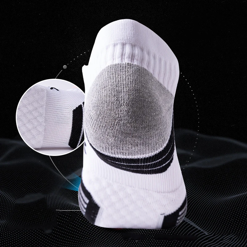 Sports Socks Men Terry Padded Non Slip Basketball   Short Tube Running Sweat Absorbent Breathable Deodorant Professional