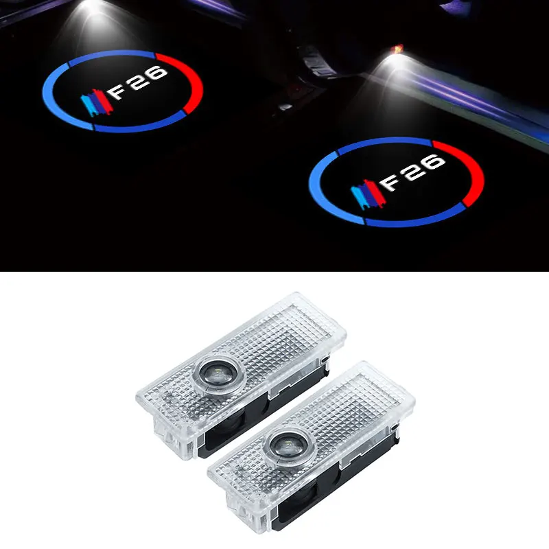 

2x LED Shadow Lamp Auto External Accessories For BMW F26 X4 Logo Car Door HD Welcome Light Laser Projector Ghost Light