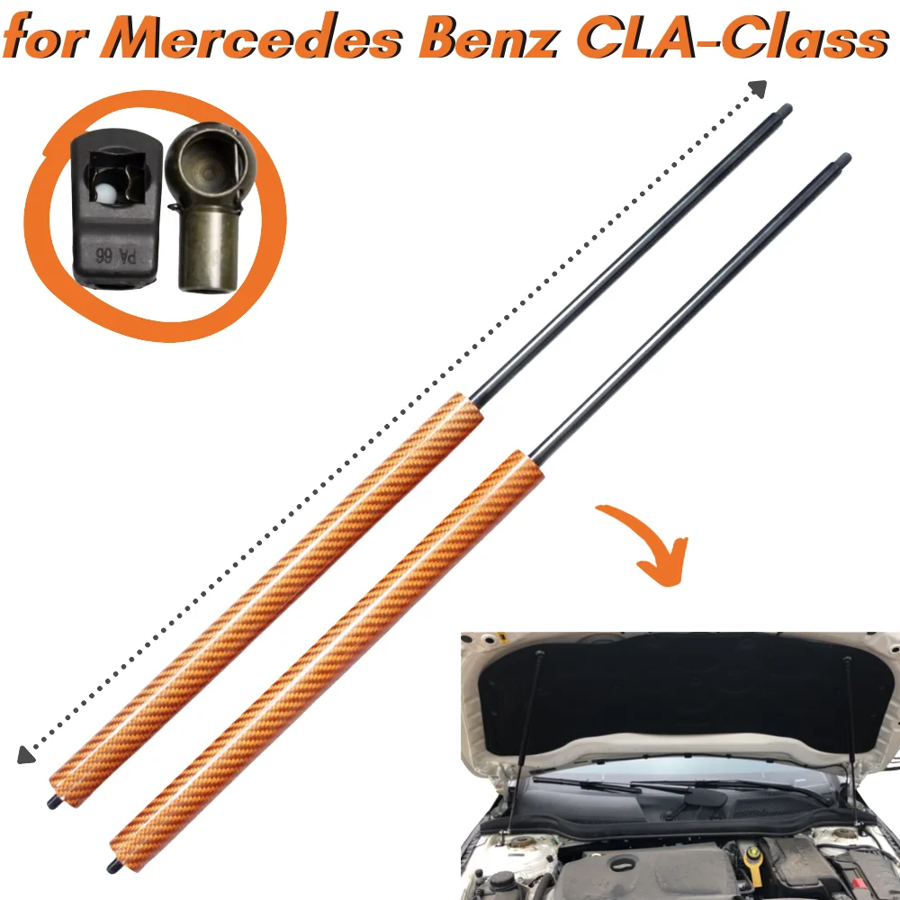 

9 Colors Carbon Fiber Bonnet Hood Gas Struts Springs Dampers for Mercedes Benz CLA-Class 2013-2019 Lift Supports Shock Bars