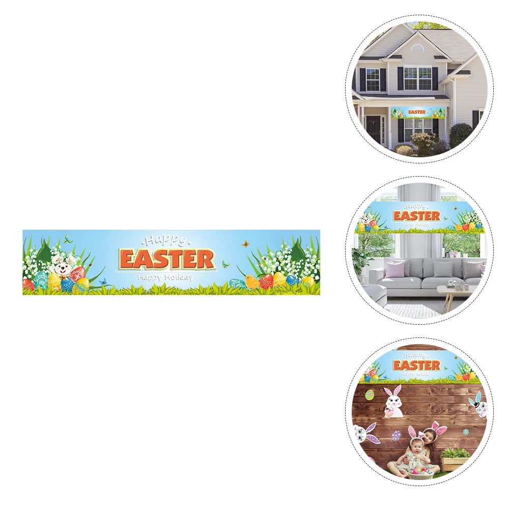 

1Pc Easter Hanging Banner Decoration Party Backdrop Wall Banner Party Supplies