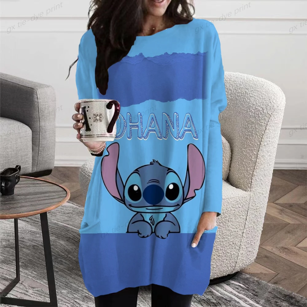 

Женские новые модные длинные толстовки с карманами и надписью Disney, футболка для девочек, рубашка с длинным рукавом, женские весенне-осенние толстовки