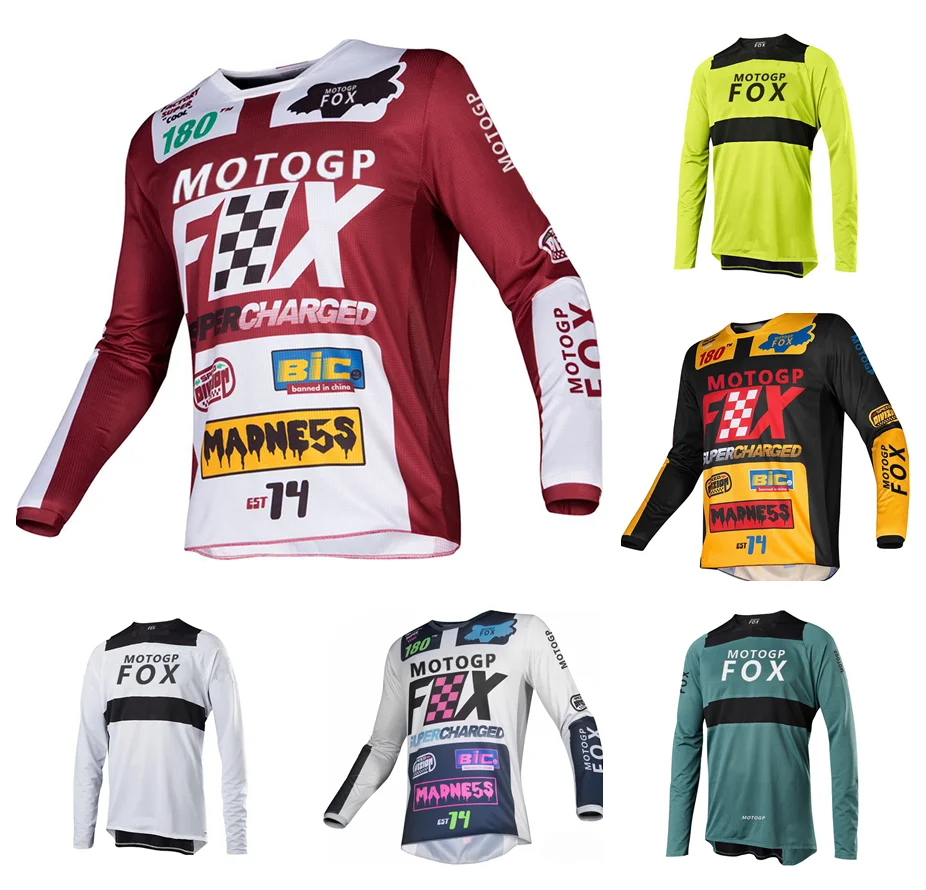 

New Motogpfox 180/360 free motocross race unisex sports long-sleeved venue off-road racing fancy show breathable T-shirt