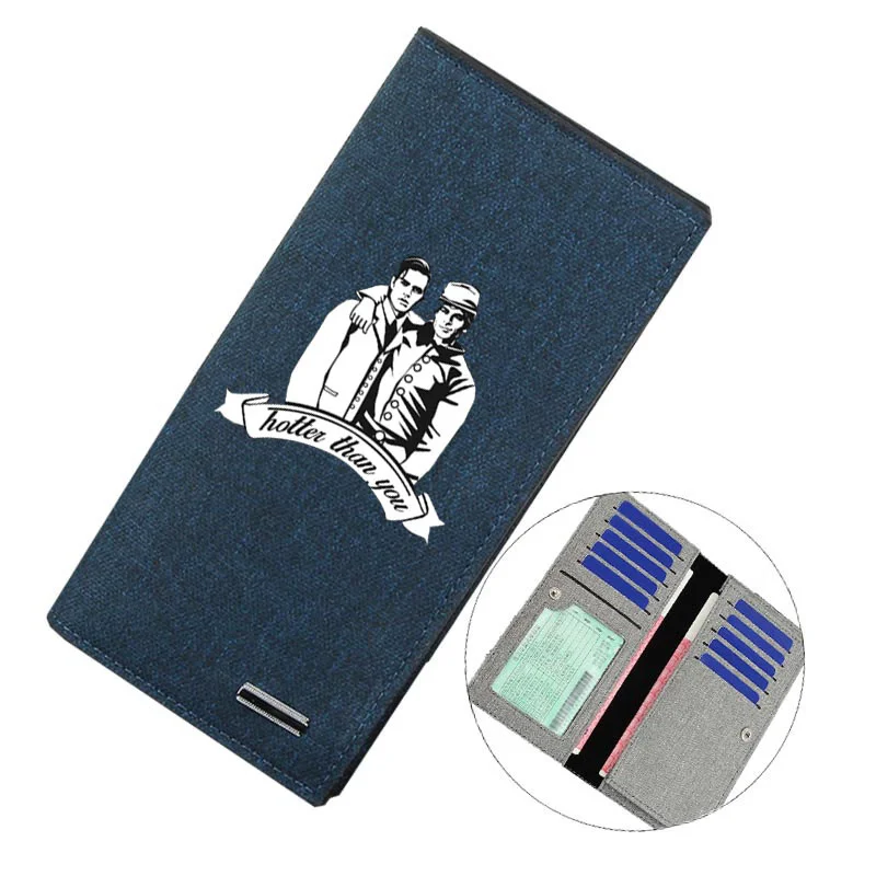 

Длинный кошелек с мультипликационным рисунком, Дневники вампира, бумажник, Холщовый портативный многофункциональный кошелек с идентифика...