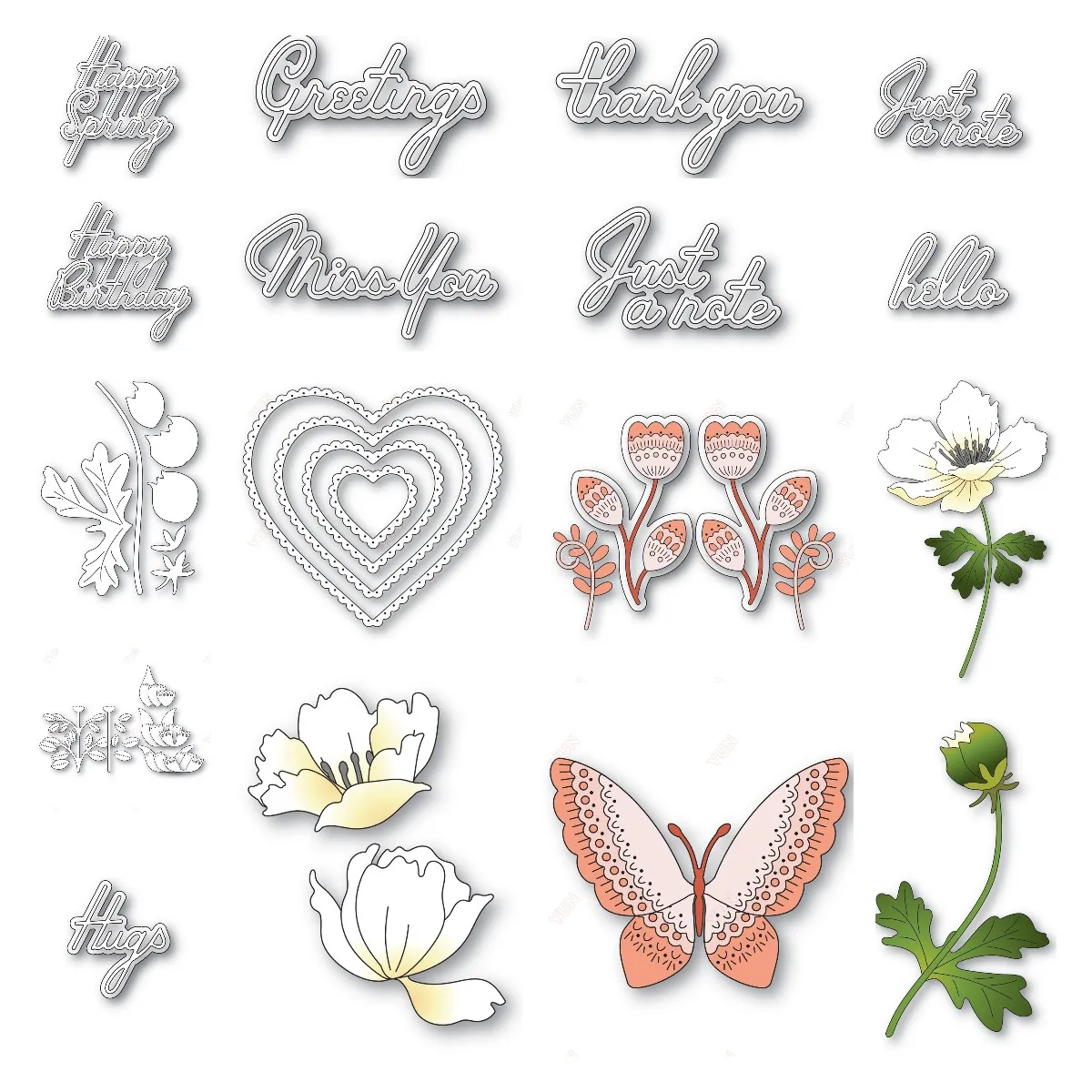 Anemone Цветущий анемон бабочка металлические Вырубные штампы Горячая фольга для