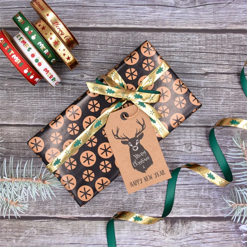 MintHome Штамповка Рождественская лента Цветы Рождественский подарок Галстук