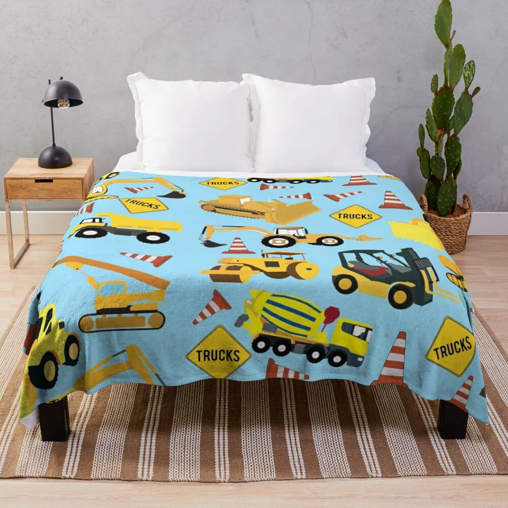 Выкройка строительных грузовиков — экскаватор и многое другое. Одеяло для