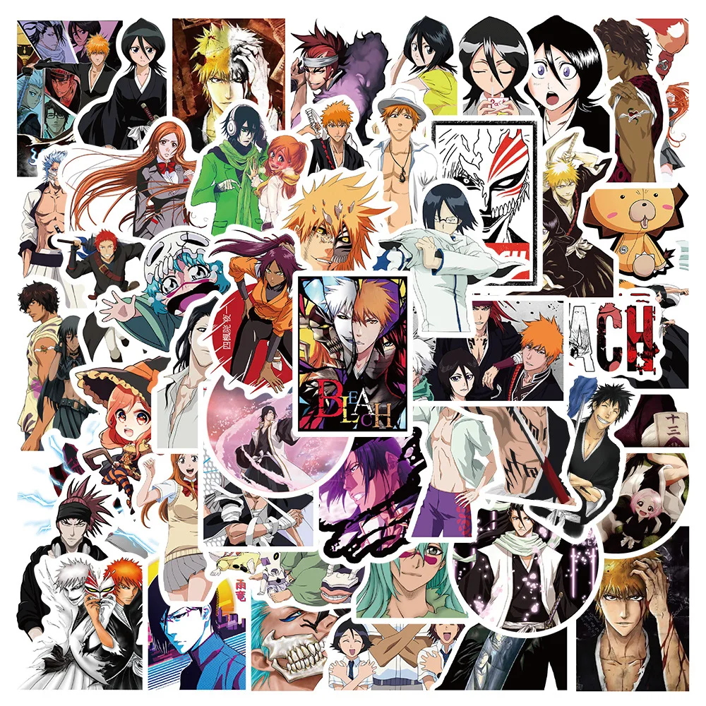 

10/30/50pcs Anime BLEACH Cartoon Stickers Toys Graffiti Decals DIY Phone Luggage Bike Helmet Car PVC Waterproof Sticker For Kids