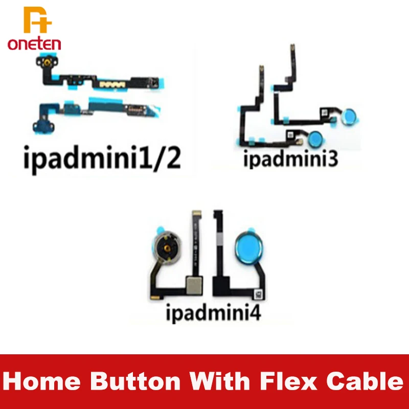 

Кнопка возврата ONETEN Home ключ гибкий кабель для iPad Mini 1 2 3 4 Touch ID сканер отпечатка пальца соединительный кабель запасные части